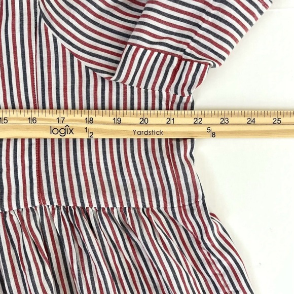 Old Navy Womens Top Blouse XXL Red White Blue Striped Boho Peasant Smocked New - Picture 10 of 12